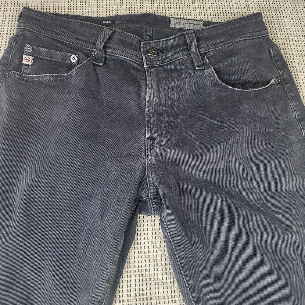 AG Adriano Goldschmied Tellis Jeans Mens 31x34 Gray Slim Tapered Stretch